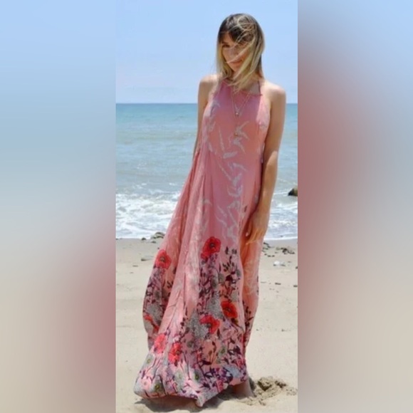 Free People Pink Floral Maxi Dress - Picture 1 of 13